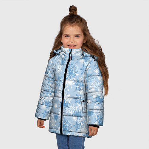 Зимняя куртка для девочки Морозец / 3D-Черный – фото 3