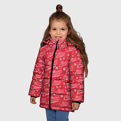 Куртка зимняя для девочки Merry Christmas рождество, цвет: 3D-красный — фото 2