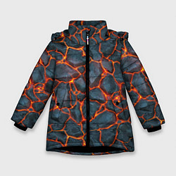 Куртка зимняя для девочки Неоновая магма, цвет: 3D-черный