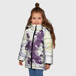 Куртка зимняя для девочки Абстракция 412, цвет: 3D-светло-серый — фото 2