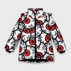 Куртка зимняя для девочки HALLOWEEN EYES ХЕЛЛОУИН ГЛАЗА, цвет: 3D-черный