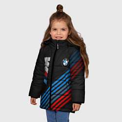 Куртка зимняя для девочки BMW STRIPE, цвет: 3D-черный — фото 2