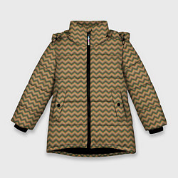 Куртка зимняя для девочки Абстракция разноцветные зигзаги, цвет: 3D-черный