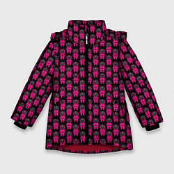 Куртка зимняя для девочки Игра в кальмара: Паттерн, цвет: 3D-красный