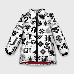 Куртка зимняя для девочки DESTINY 2 LOGO PATTERN ДЕСТИНИ, цвет: 3D-красный