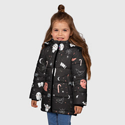 Куртка зимняя для девочки Halloween Dark, цвет: 3D-светло-серый — фото 2