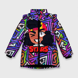 Куртка зимняя для девочки Meg из игры Brawl Stars, цвет: 3D-черный