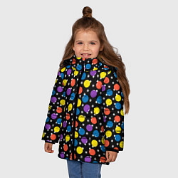 Куртка зимняя для девочки Новогодние Лампочки, цвет: 3D-черный — фото 2