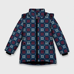 Куртка зимняя для девочки Свитер Алатырь, цвет: 3D-черный