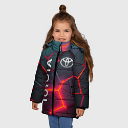 Куртка зимняя для девочки TOYOTA 3D NEON ТОЙОТА 3Д ПЛИТЫ НЕОН, цвет: 3D-черный — фото 2
