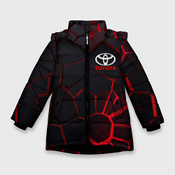 Куртка зимняя для девочки Тойота 3D плиты с подсветкой, цвет: 3D-черный