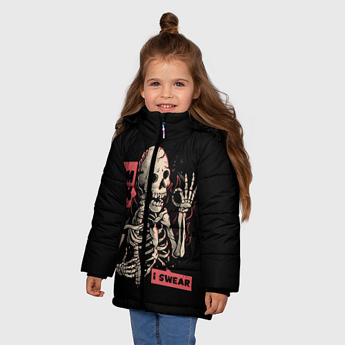 Зимняя куртка для девочки Я В Порядке Im Ok / 3D-Черный – фото 3