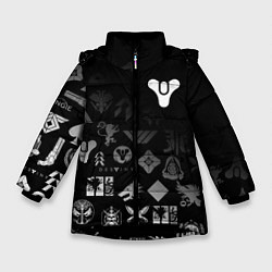 Куртка зимняя для девочки DESTINY LOGOBOMBING, цвет: 3D-черный