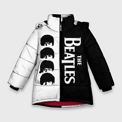 Куртка зимняя для девочки The Beatles черно - белый партер, цвет: 3D-красный