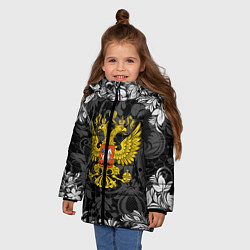 Куртка зимняя для девочки Российская Федерация, цвет: 3D-черный — фото 2