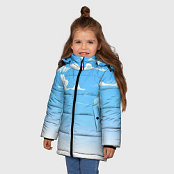 Куртка зимняя для девочки Летнее небо, цвет: 3D-черный — фото 2