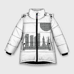 Куртка зимняя для девочки QR Town без фона, цвет: 3D-черный