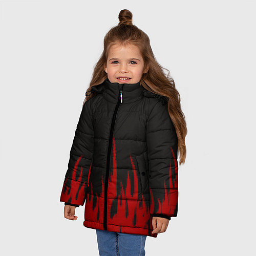 Зимняя куртка для девочки Pixel Fire / 3D-Черный – фото 3