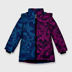 Куртка зимняя для девочки NEON MILITARY НЕОНОВОЕ МИЛИТАРИ, цвет: 3D-черный