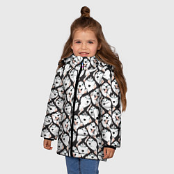Куртка зимняя для девочки Сибирский Хаски Husky, цвет: 3D-черный — фото 2