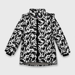 Куртка зимняя для девочки Щенки Французского Бульдога, цвет: 3D-светло-серый