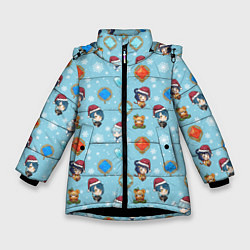 Куртка зимняя для девочки Genshin Impact Pattern, цвет: 3D-черный