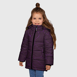 Куртка зимняя для девочки Вишневые разломы, цвет: 3D-черный — фото 2