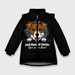 Куртка зимняя для девочки Джек-Рассел-Терьер Jack Russell Terrier, цвет: 3D-светло-серый
