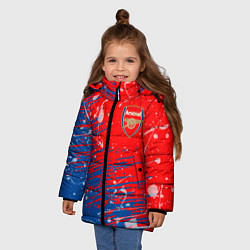 Куртка зимняя для девочки Arsenal: Фирменные цвета, цвет: 3D-черный — фото 2
