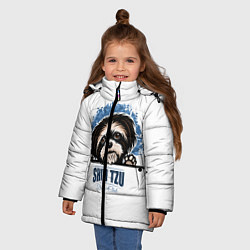 Куртка зимняя для девочки Ши-Тцу Shih-Tzu, цвет: 3D-черный — фото 2