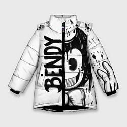 Куртка зимняя для девочки BENDY - БЕНДИ БРЫЗГИ КРАСКИ, цвет: 3D-черный