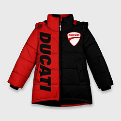 Куртка зимняя для девочки DUCATI BLACK RED BACKGROUND, цвет: 3D-черный