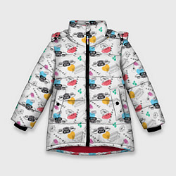 Куртка зимняя для девочки Friends pattern, цвет: 3D-красный