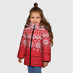 Куртка зимняя для девочки Knitted Pattern, цвет: 3D-светло-серый — фото 2