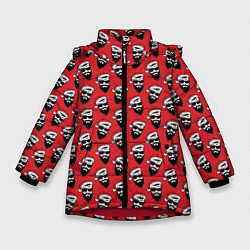 Куртка зимняя для девочки Hipster Santa, цвет: 3D-красный