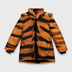 Куртка зимняя для девочки ТИГРИНАЯ ШКУРА, цвет: 3D-черный