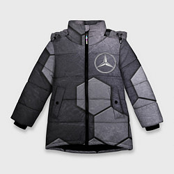 Куртка зимняя для девочки Mercedes-Benz vanguard pattern, цвет: 3D-черный