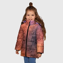 Куртка зимняя для девочки Тигровый паттерн, цвет: 3D-светло-серый — фото 2