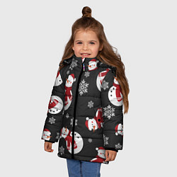 Куртка зимняя для девочки Cнеговики, цвет: 3D-черный — фото 2