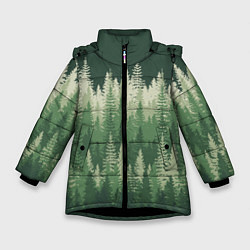 Зимняя куртка для девочки Елки-палки, хвойный лес