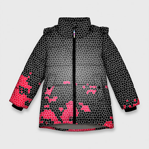 Зимняя куртка для девочки Угольная черепица / 3D-Светло-серый – фото 1
