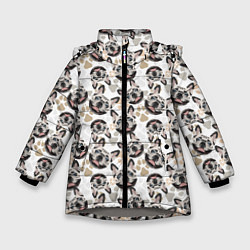 Зимняя куртка для девочки Собака Французский Бульдог French Bulldog