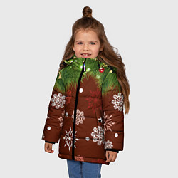 Куртка зимняя для девочки Зимнее Настроение Елка, цвет: 3D-красный — фото 2