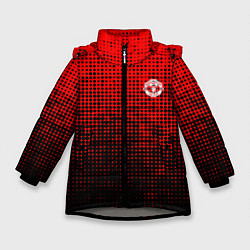 Куртка зимняя для девочки MU red-black, цвет: 3D-светло-серый