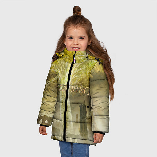 Зимняя куртка для девочки Elden Ring - междуземье / 3D-Черный – фото 3