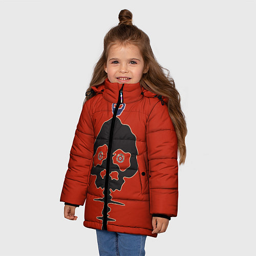 Зимняя куртка для девочки Takashi Murakami Scull / 3D-Черный – фото 3