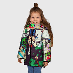 Куртка зимняя для девочки Alec Monopoly ART, цвет: 3D-светло-серый — фото 2