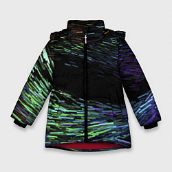 Куртка зимняя для девочки Абстрактные Частицы, цвет: 3D-красный