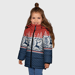 Куртка зимняя для девочки НОВОГОДНИЙ УЗОР, цвет: 3D-черный — фото 2