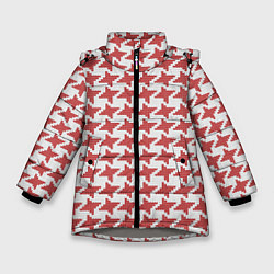 Куртка зимняя для девочки Модная гусиная лапка, цвет: 3D-светло-серый
